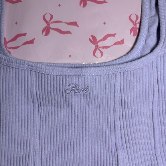PINK Victoria's Secret Ribbed Fitted Tank Top Pink Red - Picture 6 of 8